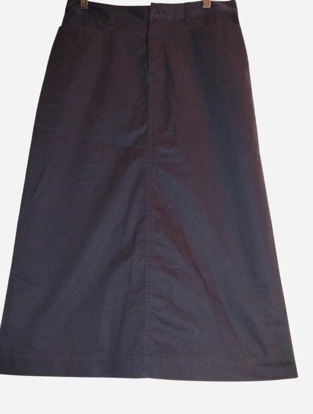 Christopher & Banks Navy Blue Twill Midi Skirt Women's Size 4 Wrinkle Free Cotto